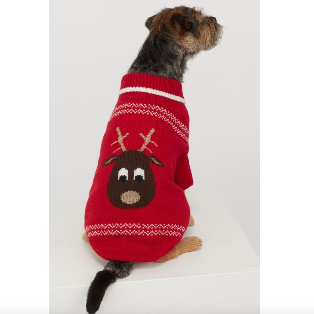 H&M Red Dog Reindeer Holiday Sweater - Picture 4 of 9